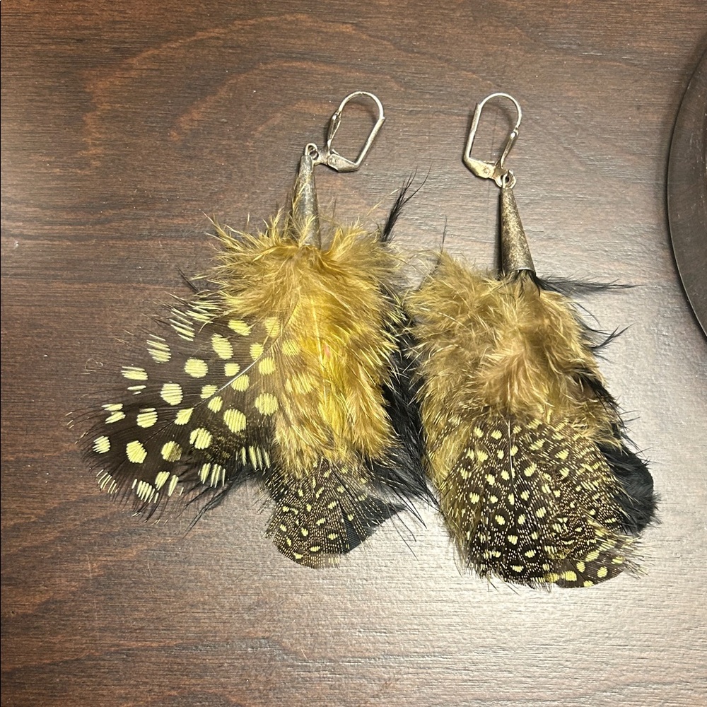 Feather Drop Earrings